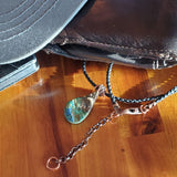 Wire Wrapped Natural Azurite Malachite Drop Vegan Cord Necklace by Alexa Martha Designs