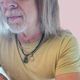 Wire Wrapped Natural Azurite Malachite Drop Vegan Cord Necklace by Alexa Martha Designs