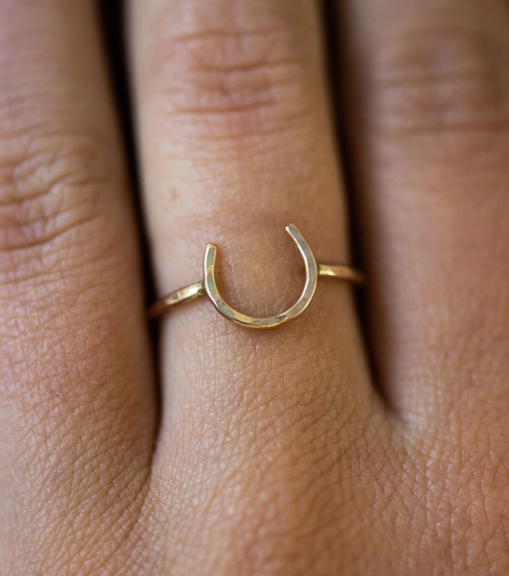 Lucky Horseshoe Ring - Small - Equestrian Ring by Jennifer Cervelli Jewelry