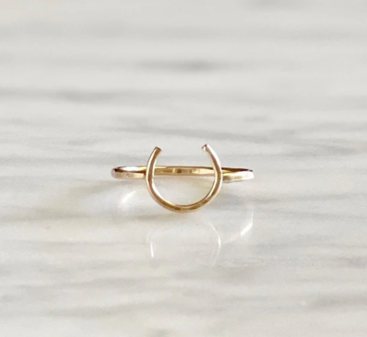 Lucky Horseshoe Ring - Small - Equestrian Ring by Jennifer Cervelli Jewelry