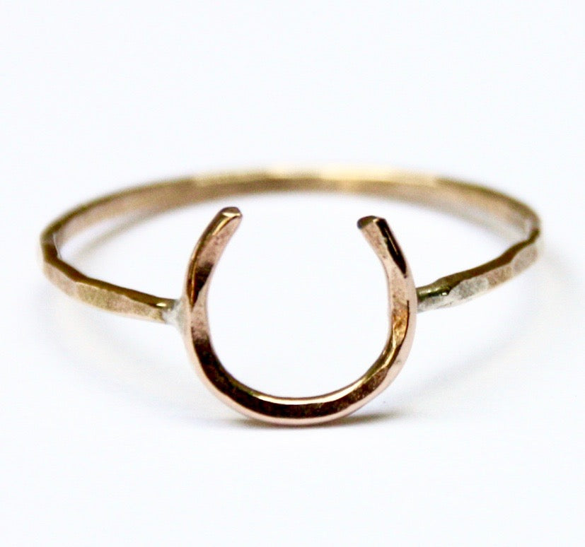 Lucky Horseshoe Ring - Small - Equestrian Ring by Jennifer Cervelli Jewelry