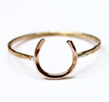 Lucky Horseshoe Ring - Small - Equestrian Ring by Jennifer Cervelli Jewelry
