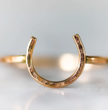 Lucky Horseshoe Ring - Small - Equestrian Ring by Jennifer Cervelli Jewelry