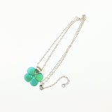 Mint Green Beaded Sterling Silver Clover Necklace by Alexa Martha Designs
