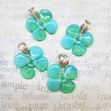 Mint Green Beaded Sterling Silver Clover Necklace by Alexa Martha Designs