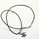 Sterling Silver Autism Awareness Puzzle Piece Leather Necklace by Alexa Martha Designs