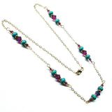 Super Dainty Wire Wrapped Gold Filled Pink Turquoise Gemstone Necklace by Alexa Martha Designs