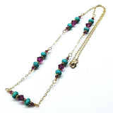 Super Dainty Wire Wrapped Gold Filled Pink Turquoise Gemstone Necklace by Alexa Martha Designs