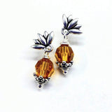 Sterling Silver Crystal Pineapple Studded Earrings by Alexa Martha Designs