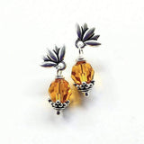 Sterling Silver Crystal Pineapple Studded Earrings by Alexa Martha Designs