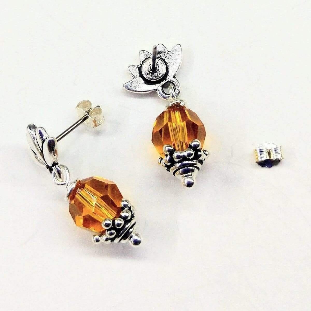 Sterling Silver Crystal Pineapple Studded Earrings by Alexa Martha Designs