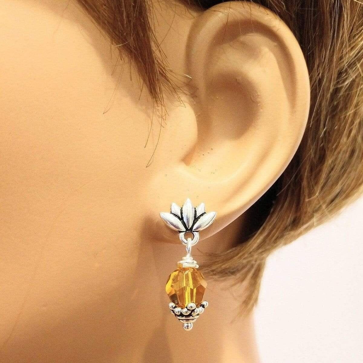 Sterling Silver Crystal Pineapple Studded Earrings by Alexa Martha Designs