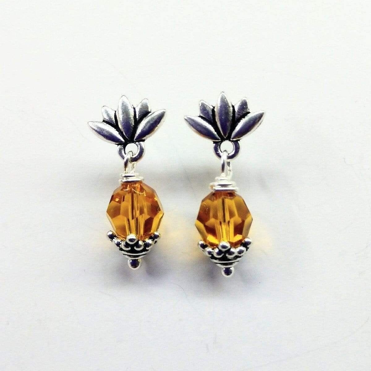Sterling Silver Crystal Pineapple Studded Earrings by Alexa Martha Designs