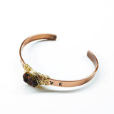 LOVE Stamped Gold Wire Wrapped Purple Druzy Copper Cuff by Alexa Martha Designs