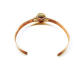 LOVE Stamped Gold Wire Wrapped Purple Druzy Copper Cuff by Alexa Martha Designs