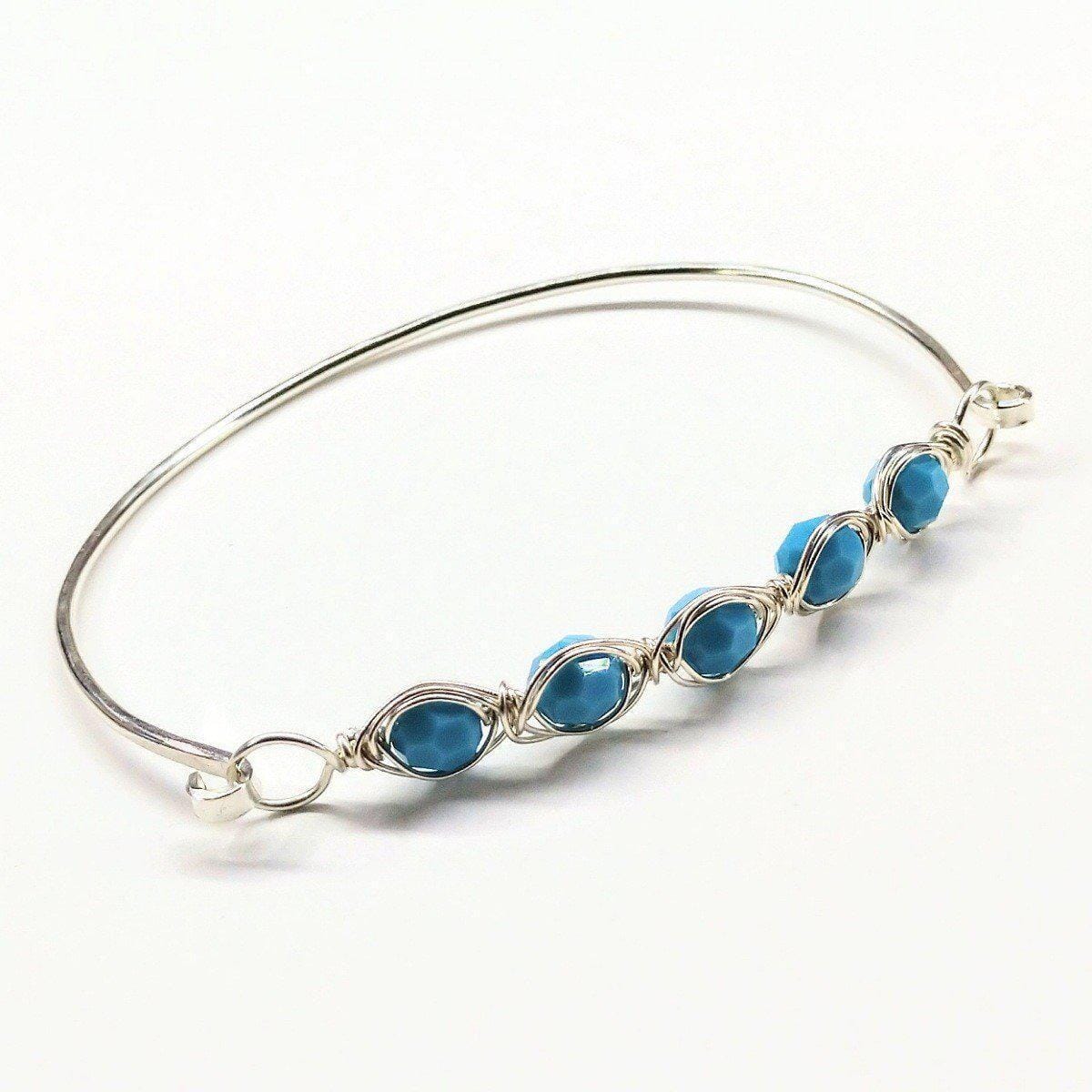Larger Oval Shaped Swarovski Crystal Bar Bangle Bracelet by Alexa Martha Designs