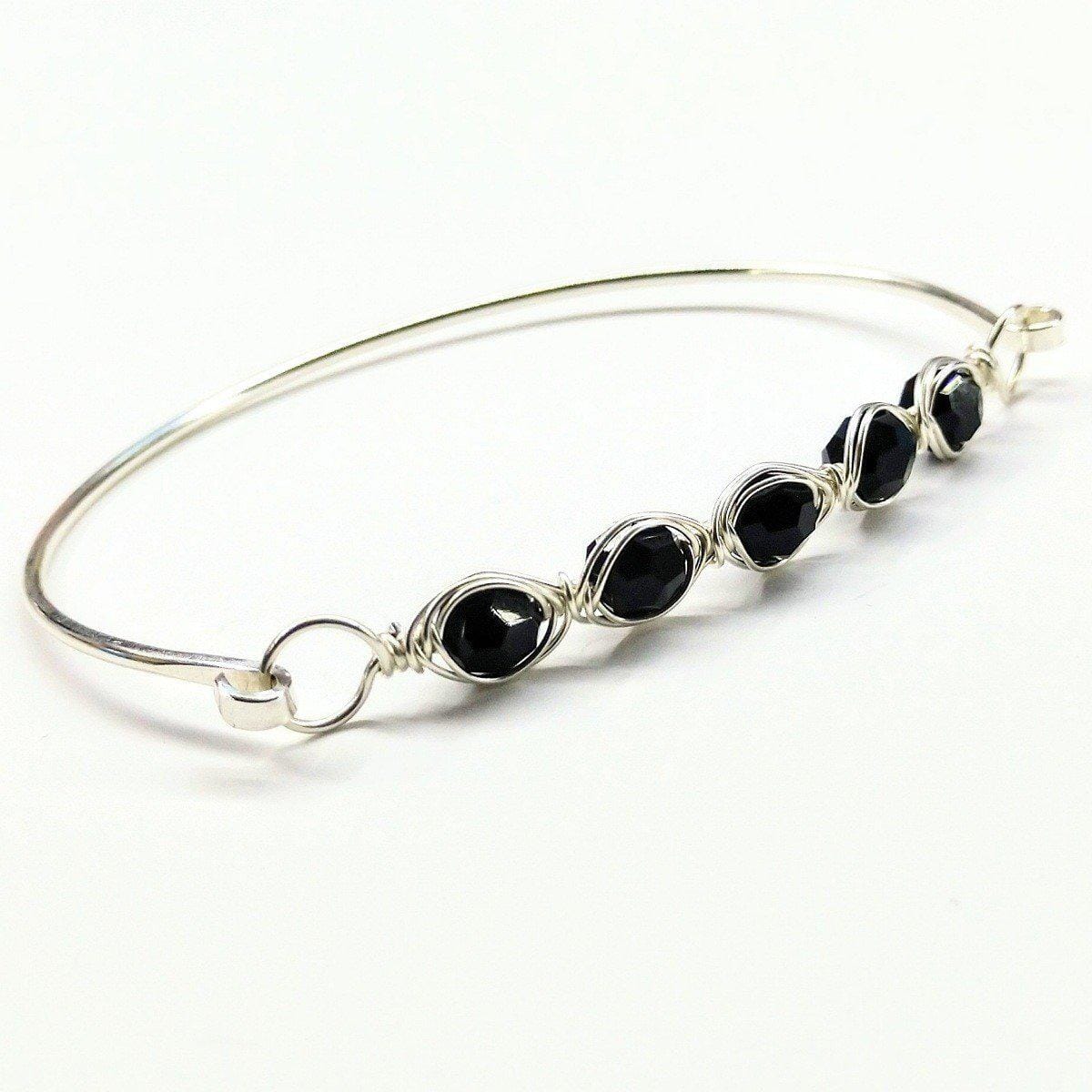 Larger Oval Shaped Swarovski Crystal Bar Bangle Bracelet by Alexa Martha Designs