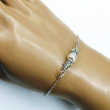 Silver Swarovski Crystal Pearl Bar Bridal Bracelet by Alexa Martha Designs