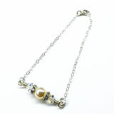 Silver Swarovski Crystal Pearl Bar Bridal Bracelet by Alexa Martha Designs