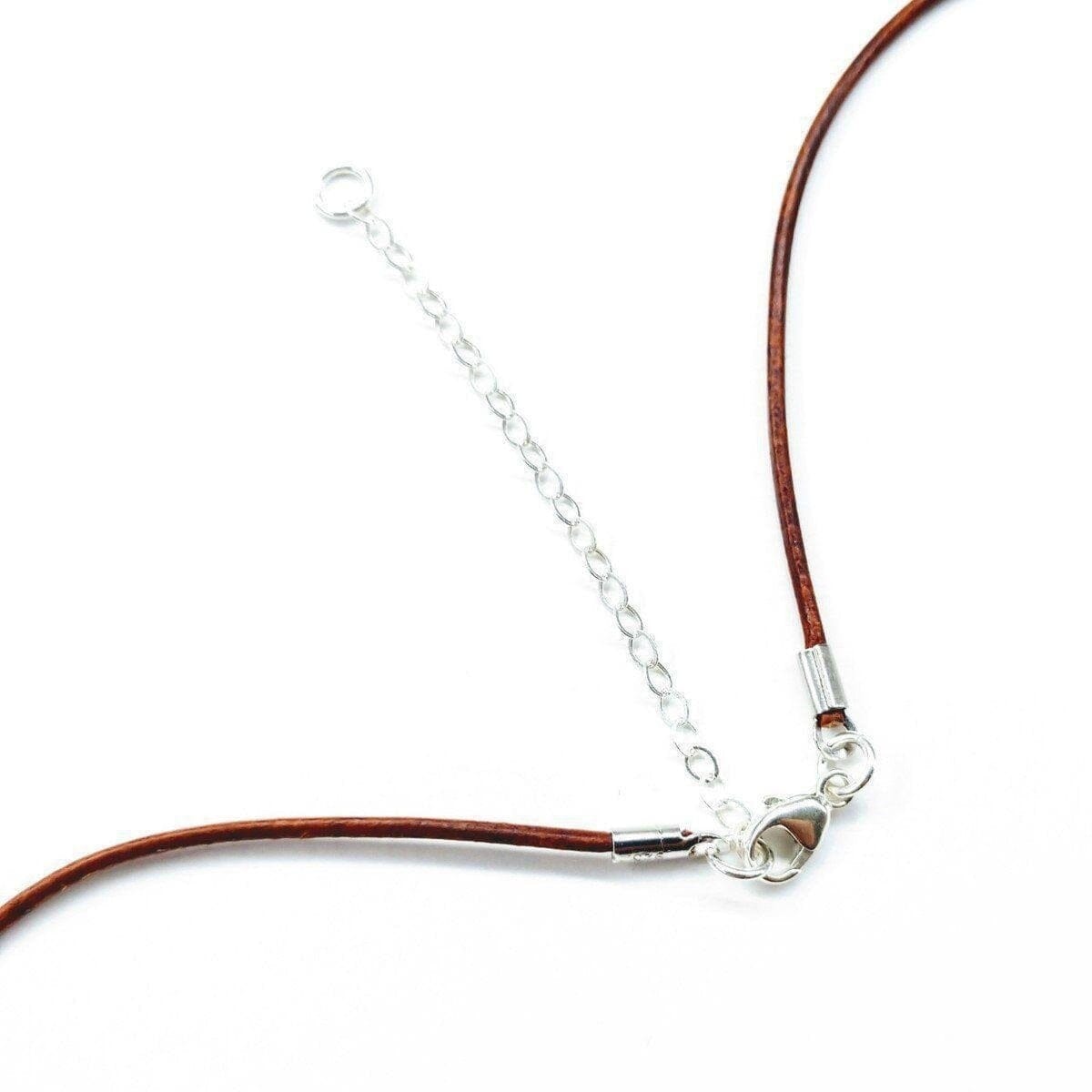 Silver Green Blue Shell Bead Charm Leather Necklace by Alexa Martha Designs