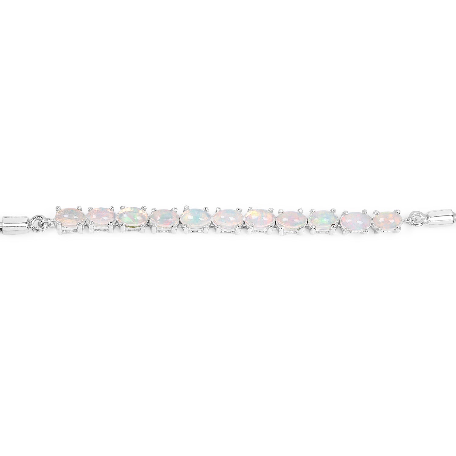 1.65 ct Genuine Ethiopian Opal Sterling Silver Bracelet