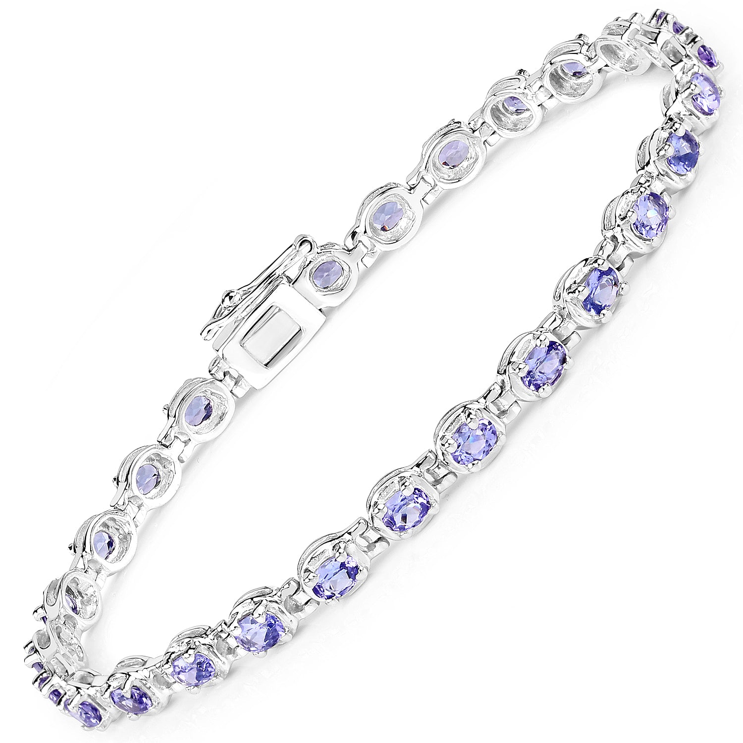4.59 ct Genuine Tanzanite .925 Sterling Silver Bracelet