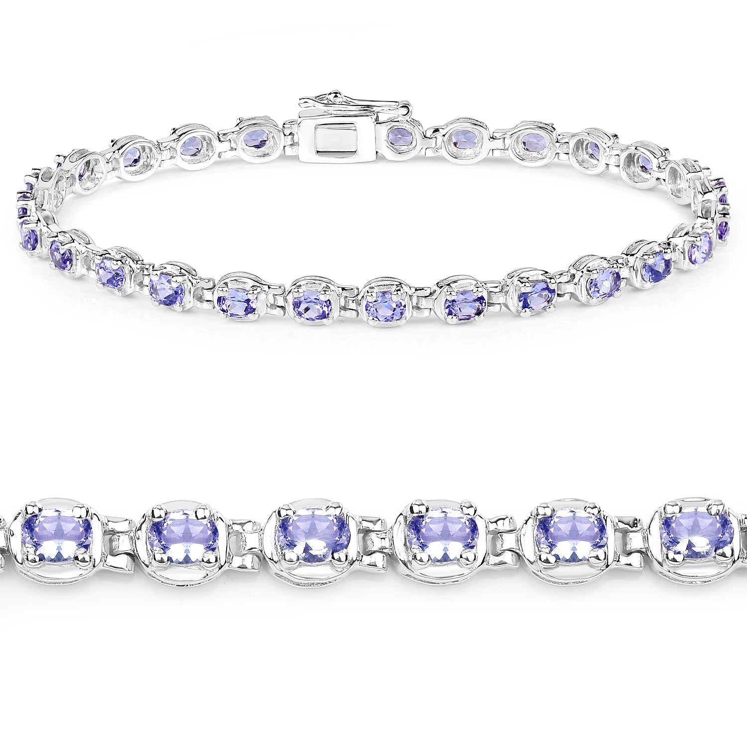 4.59 ct Genuine Tanzanite .925 Sterling Silver Bracelet