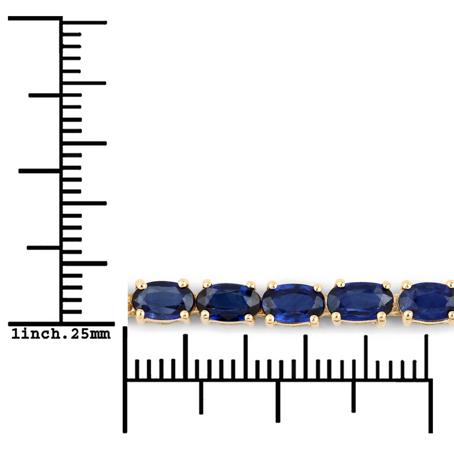 7.48 ct Genuine Blue Sapphire 14K Yellow Gold Bracelet