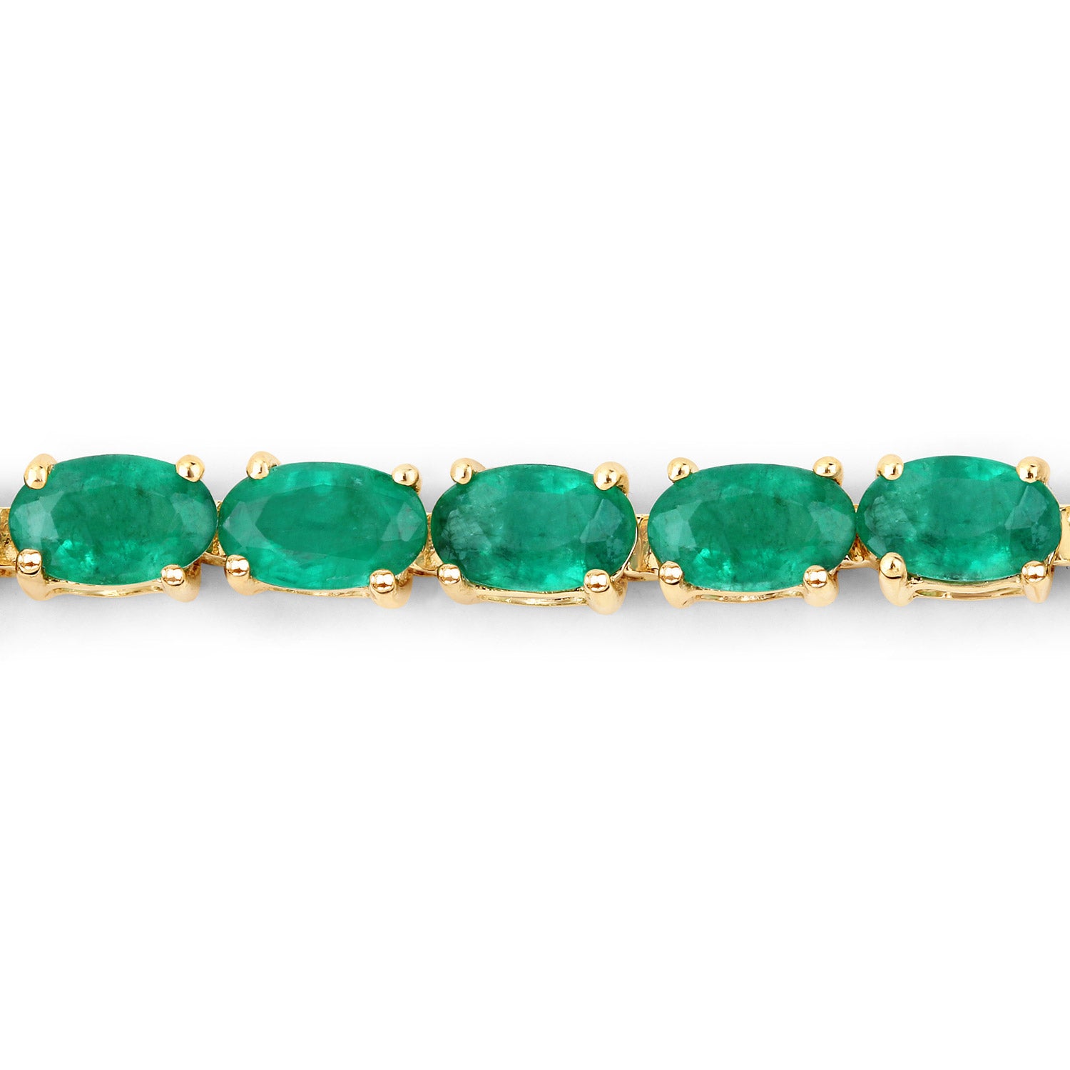 6.46 ct Genuine Zambian Emerald 14K Yellow Gold Bracelet