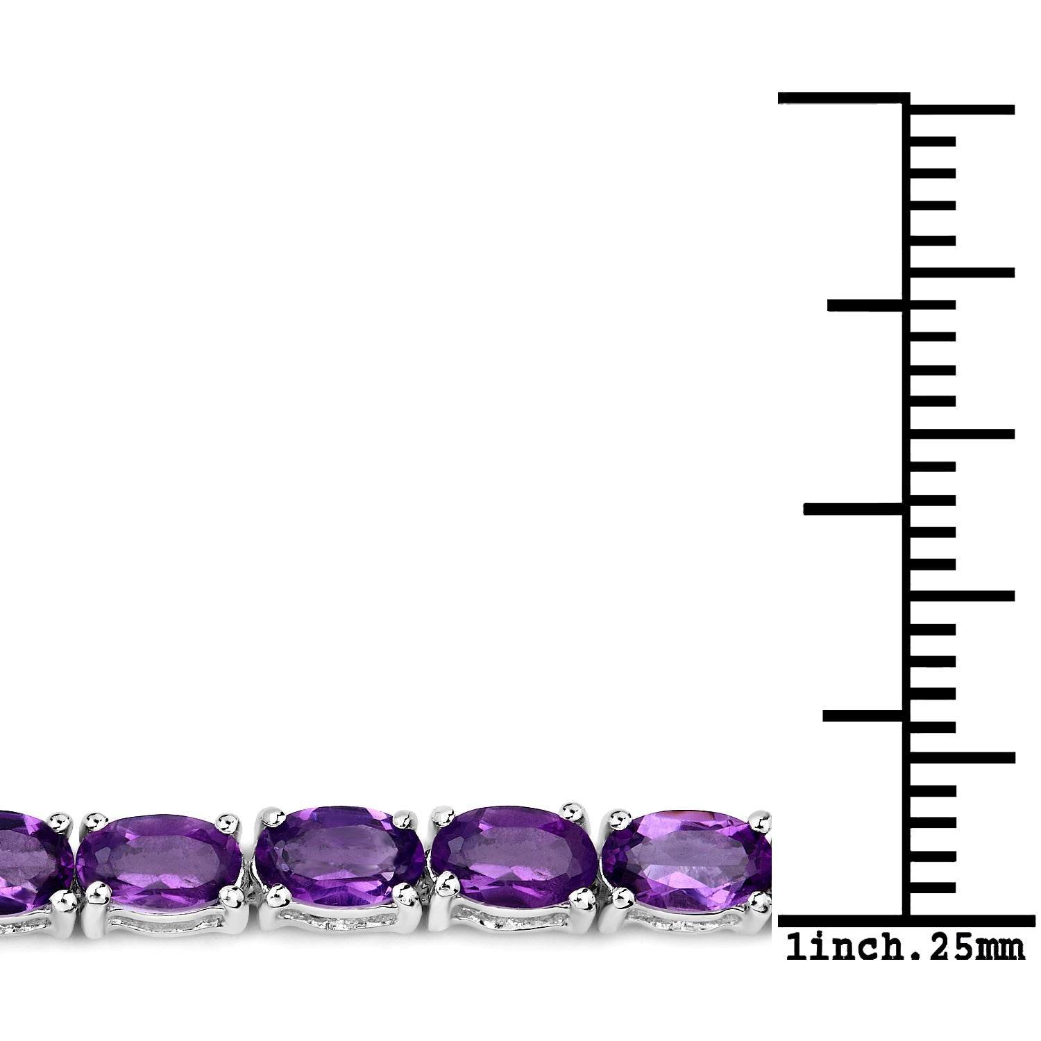 6.48 ct. Genuine Amethyst .925 Sterling Silver Bracelet