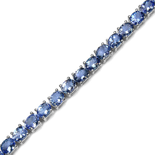 11.88 Carat Genuine Tanzanite .925 Sterling Silver Bracelet