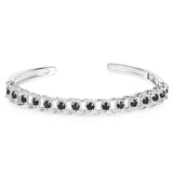 1.88 ct Genuine Black Diamond .925 Sterling Silver Bangle