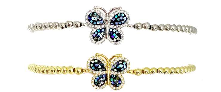 Beautiful Mosaic Butterfly Anklet Ankle Bracelet by Fashion Hut Jewelry