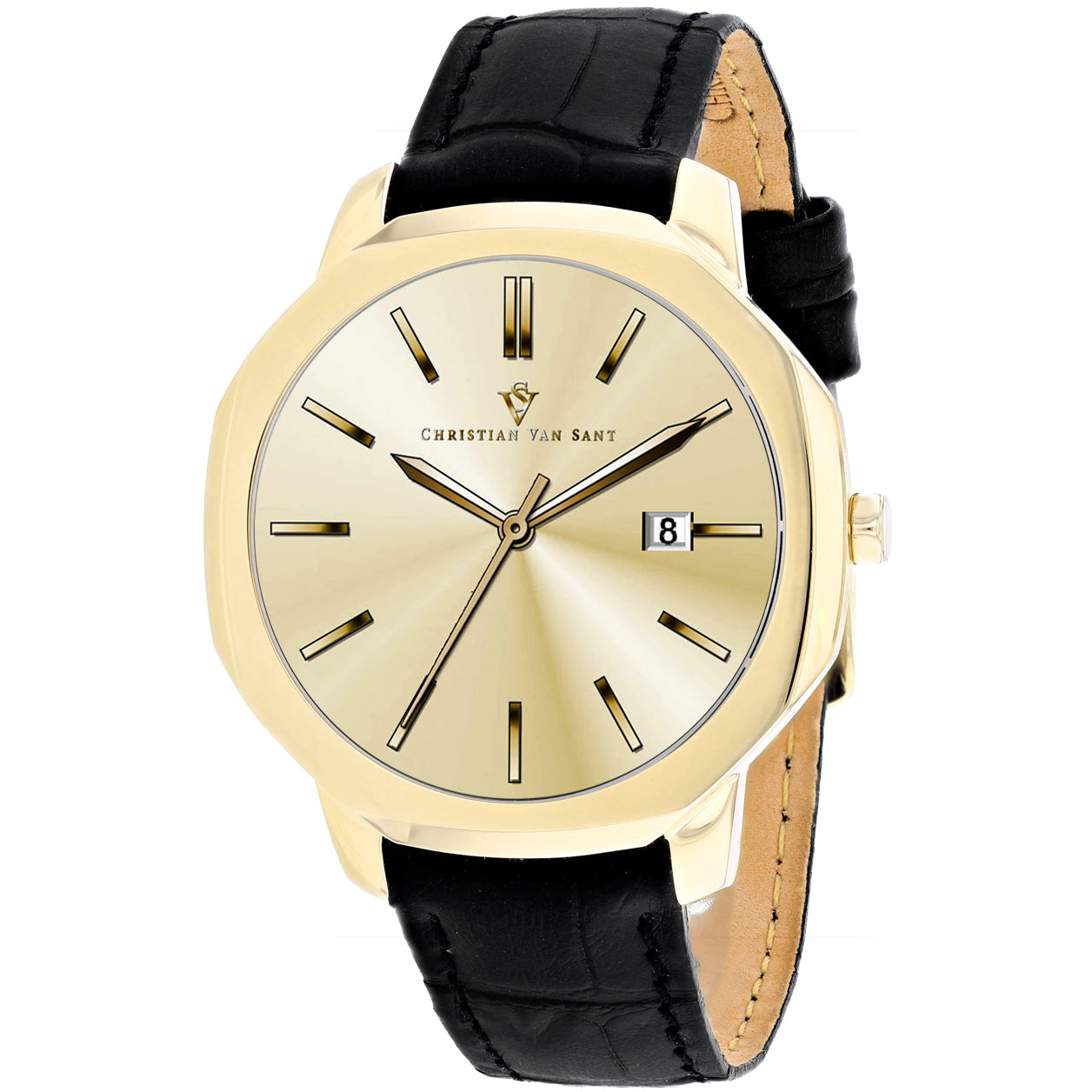 Christian Van Sant Men's Octavius Slim Gold Dial Watch - CV0538 by Balec Group