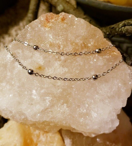 Double Layered Ball Anklet Ankle Bracelet by Fashion Hut Jewelry