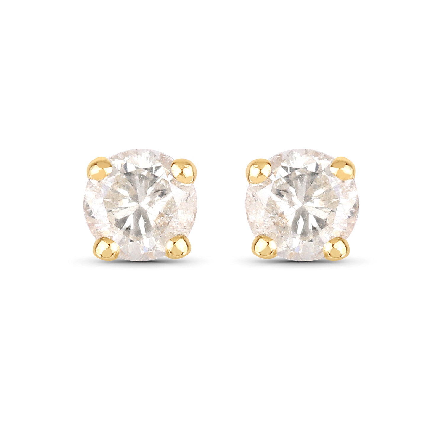 0.18 ct Genuine LC Diamond 14K Yellow Gold Earrings