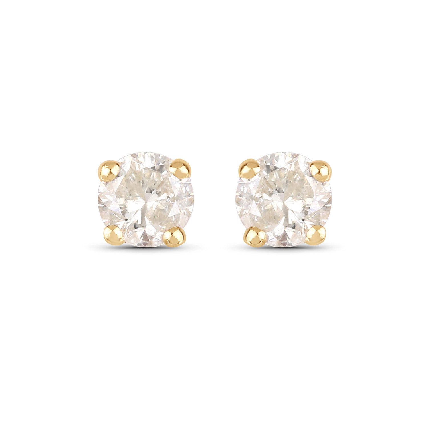 0.18 ct Genuine LC Diamond 14K Yellow Gold Earrings