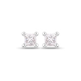 0.06 ct. Genuine White Diamond 14K White Gold Earrings