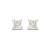 0.09 ct Genuine White Diamond 14K White Gold Earrings