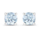 0.44 Carat Genuine Aquamarine .925 Sterling Silver Earrings