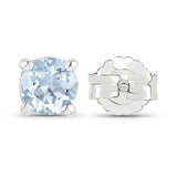 0.44 Carat Genuine Aquamarine .925 Sterling Silver Earrings