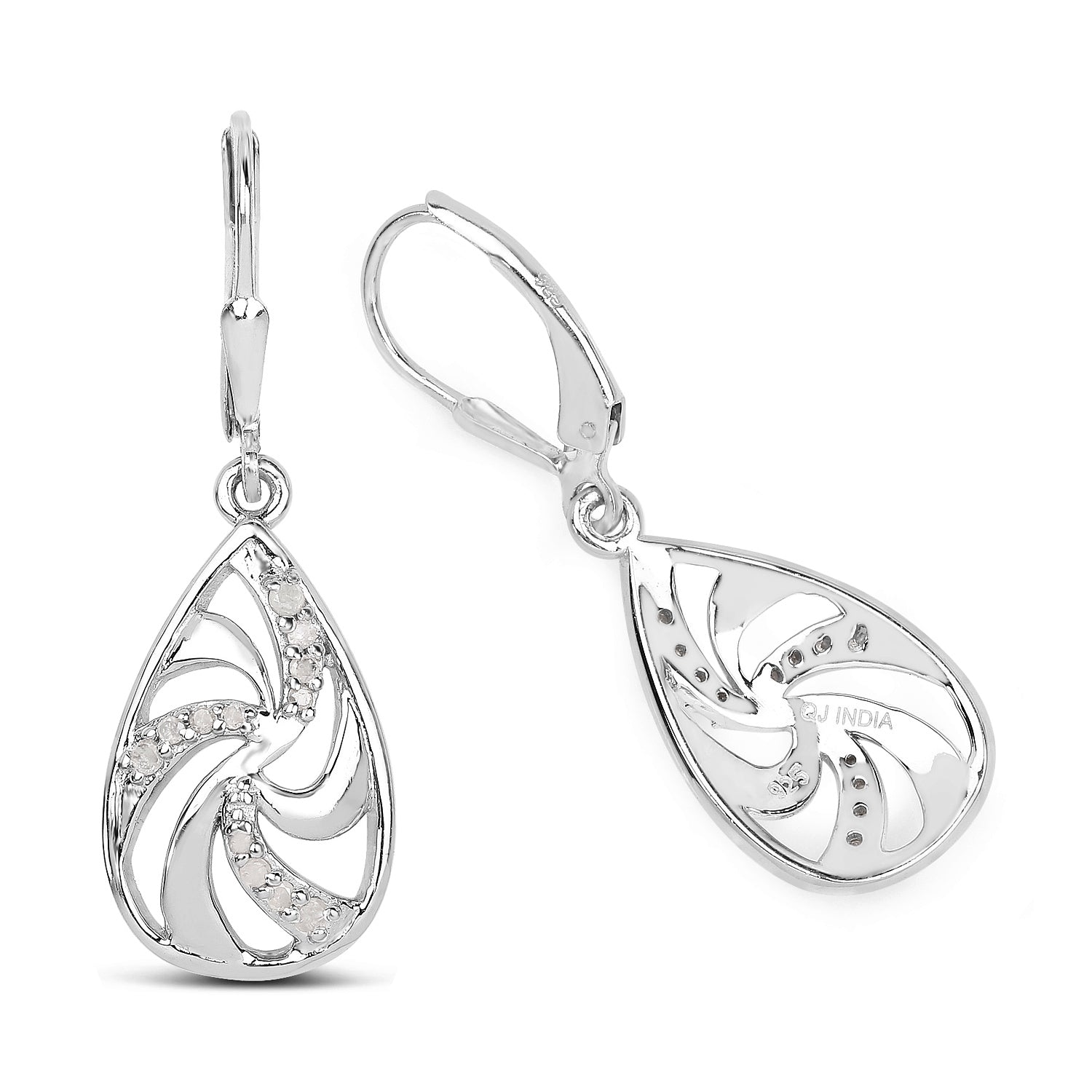 0.24 ct Genuine White Diamond .925 Sterling Silver Earrings