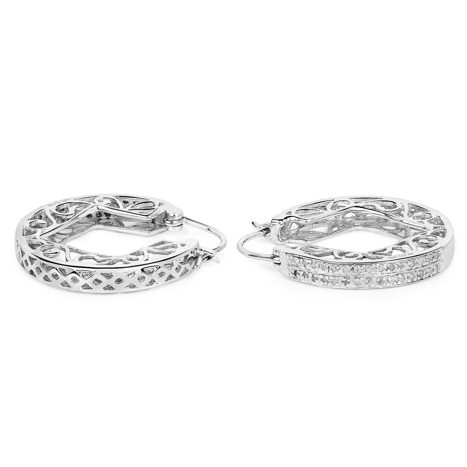 0.24 ct Genuine White Diamond .925 Sterling Silver Earrings