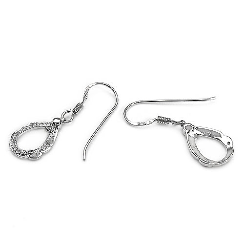 0.09 ct Genuine White Diamond .925 Sterling Silver Earrings
