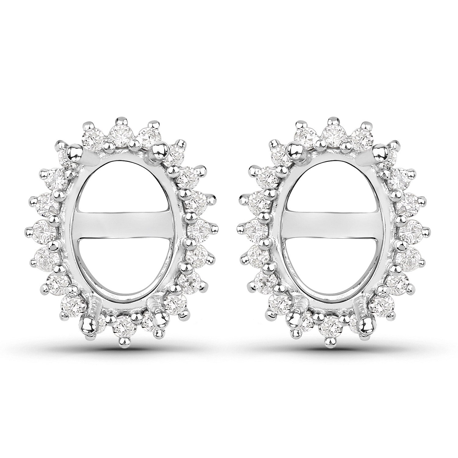 0.26 Carat Genuine White Diamond 14K White Gold Earrings