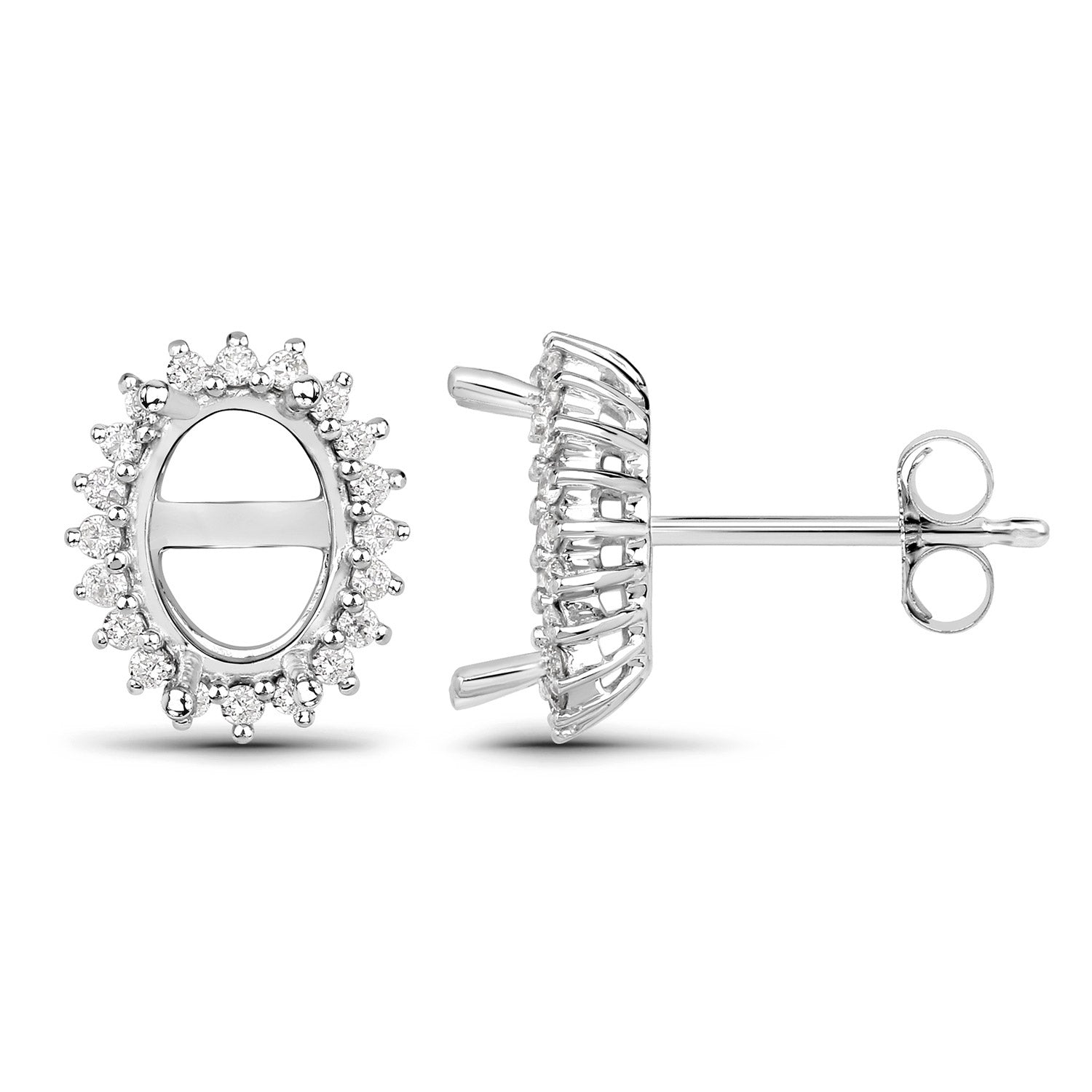 0.26 Carat Genuine White Diamond 14K White Gold Earrings