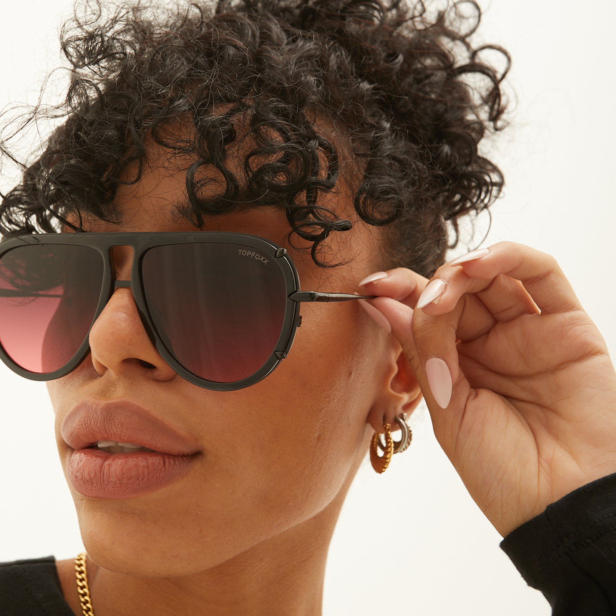 Ivy Luxe - Ruby Tangle-Free Round Aviator Sunglasses by TopFoxx