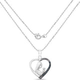 0.08 ct. Genuine Blue Diamond .925 Sterling Silver Pandent