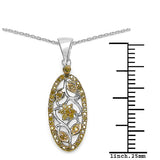 0.27 Carat Genuine Yellow Diamond .925 Sterling Silver Pandent