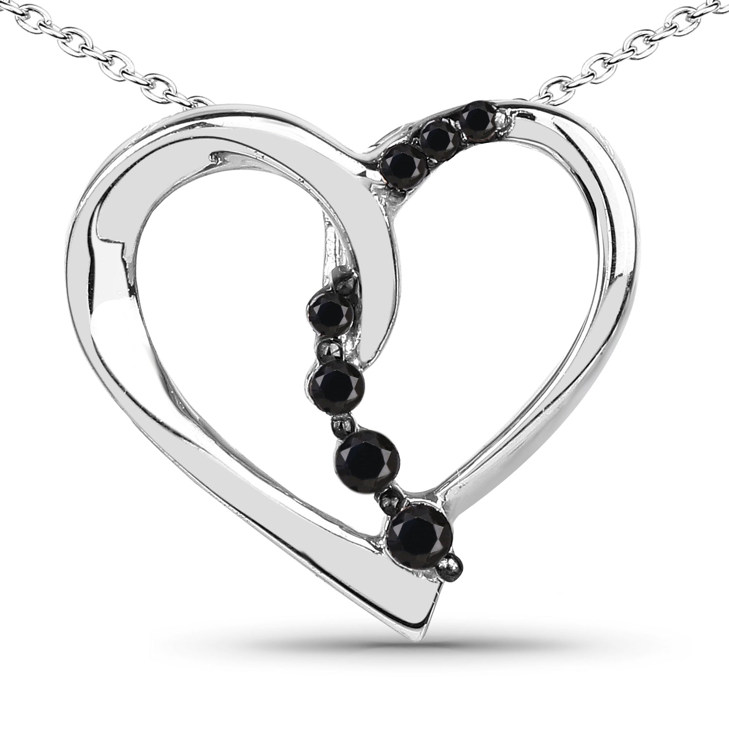 0.10 ct. Genuine Black Diamond .925 Sterling Silver Pendant